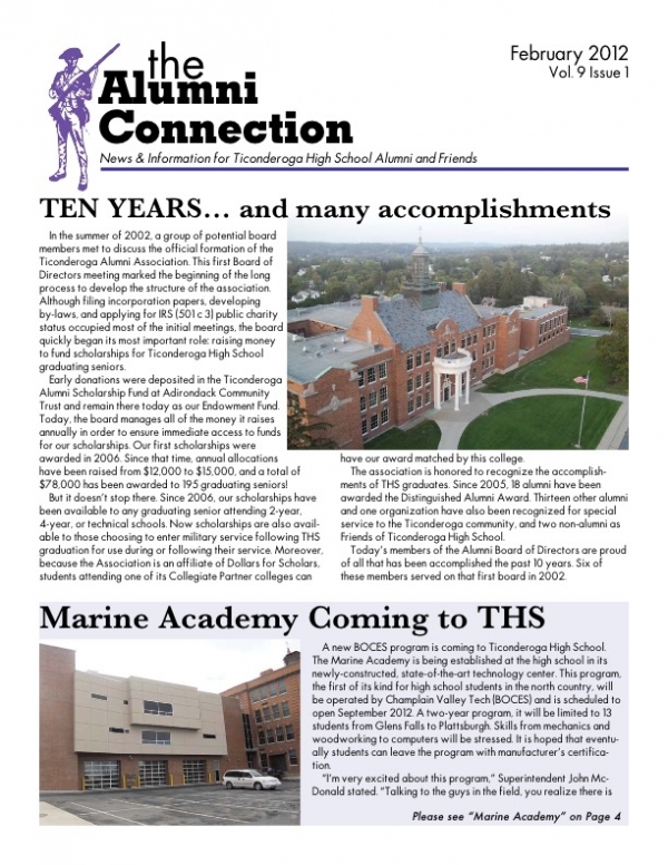 Newsletters Ticonderoga Alumni Association