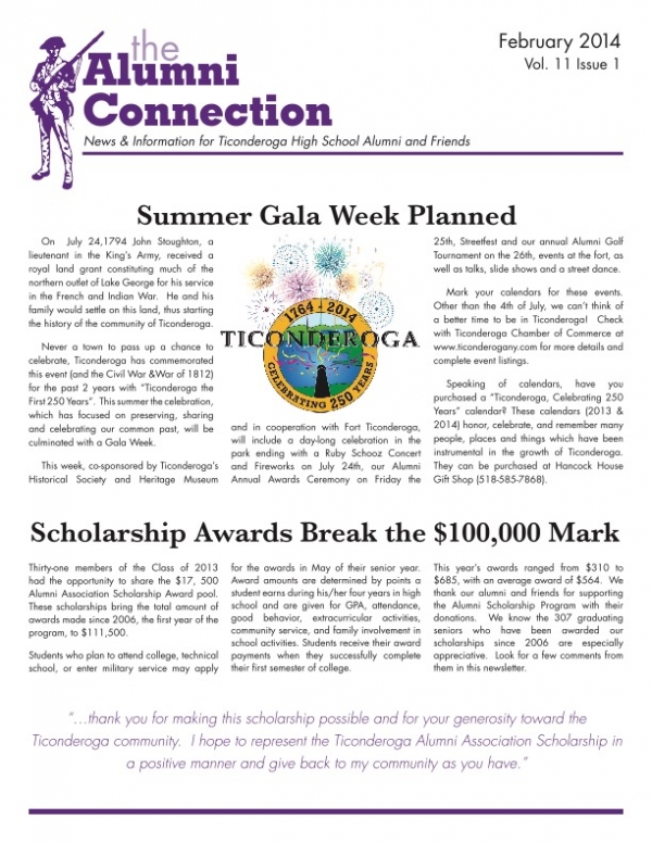 Newsletters Ticonderoga Alumni Association