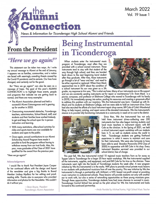 Newsletters Ticonderoga Alumni Association